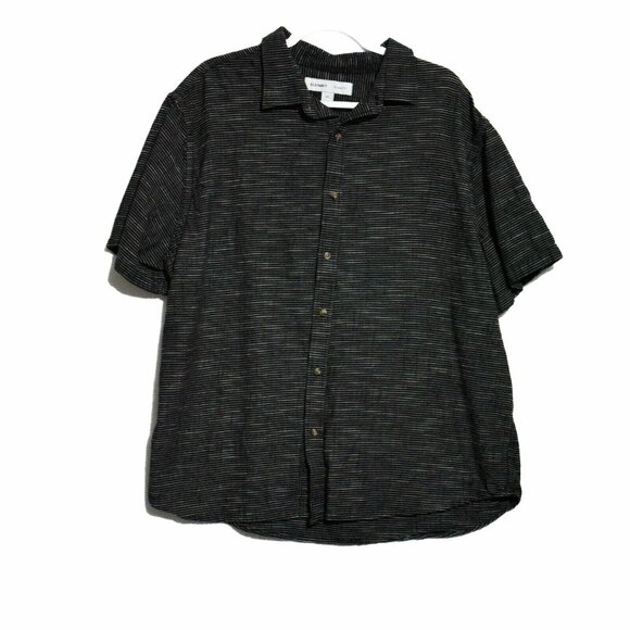 Old Navy Other - Old Navy Mens Black White Button Up Shirt Striped Short Sleeve Cotton Size 2XL